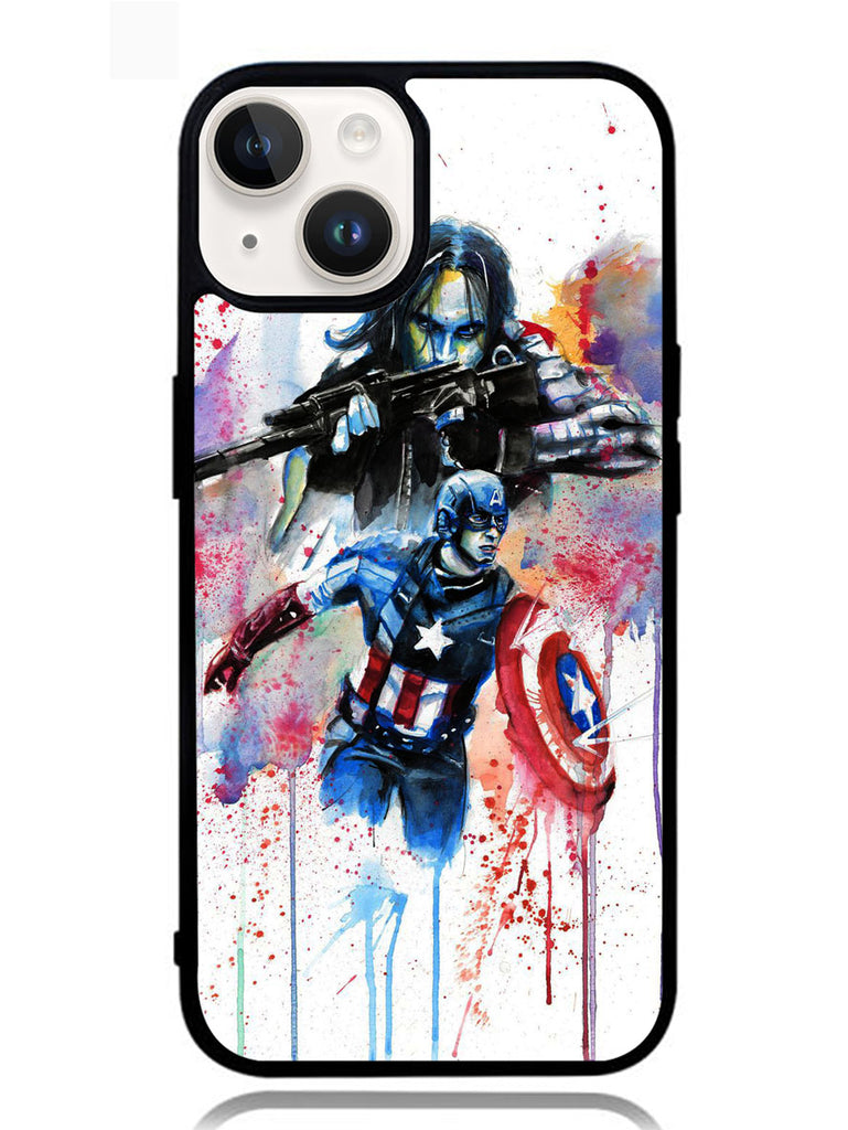 Captain America Watercolor iPhone 14 Plus Case